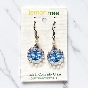 Vintage Anchor Lemon Tree Earrings by Left Hand Studios LLC Made in Colorado